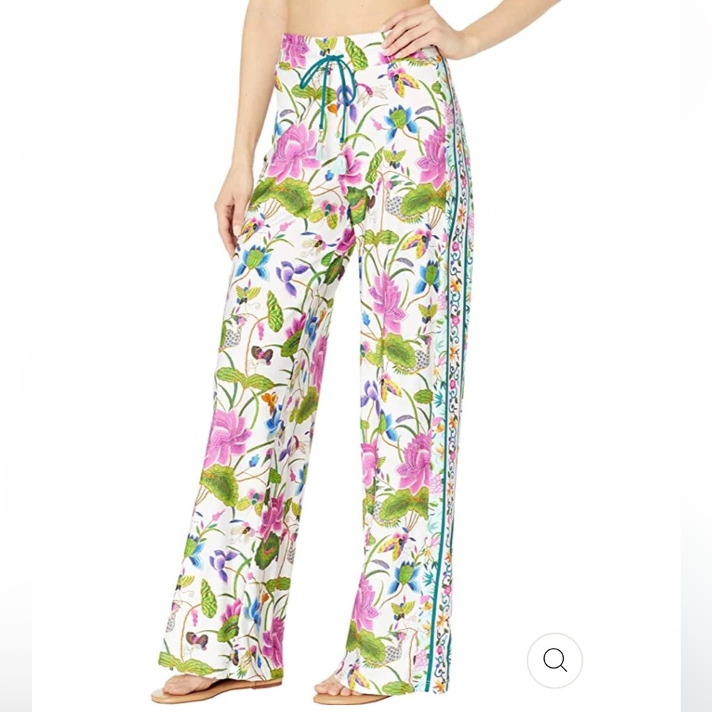 Nanette Lepore Opulent Garden Wide Leg Pants Size L | Swim Pants Cover Up | NWT